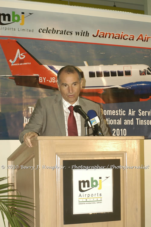 Jamaica Air Shuttle Launch @ MBJ Airports Limited, Wednesday, January 20, 2010, Sangster International Airport, Montego Bay, St. James, Jamaica W.I. - Photographs by Net2Market.com - Barry J. Hough Sr, Photographer/Photojournalist - The Negril Travel Guide - Negril's and Jamaica's Number One Concert Photography Web Site with over 40,000 Jamaican Concert photographs Published -  Negril Travel Guide, Negril Jamaica WI - http://www.negriltravelguide.com - info@negriltravelguide.com...!