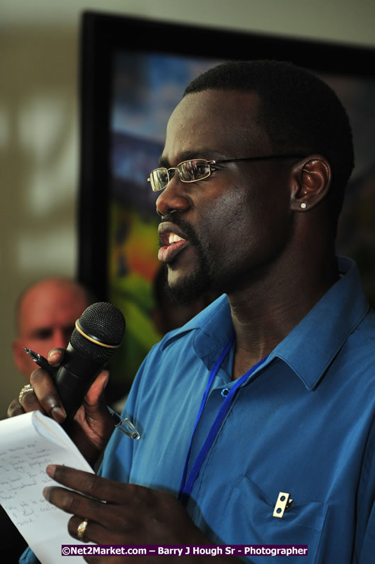 Usain Bolt of Jamaica - The Fastest Man In The World  - Usain Bolt Homecoming Celebrations - Press Conference at the Grand Bahia Principe &amp; Sherwood Content - Waldensia Primary School - Photographs by Net2Market.com - Barry J. Hough Sr. Photojournalist/Photograper - Photographs taken with a Nikon D300 - Negril Travel Guide, Negril Jamaica WI - http://www.negriltravelguide.com - info@negriltravelguide.com...!